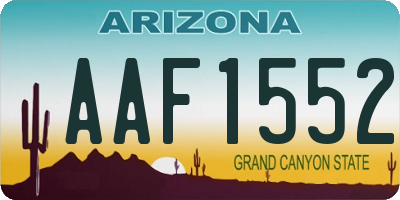 AZ license plate AAF1552