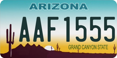 AZ license plate AAF1555