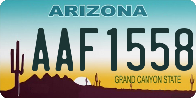AZ license plate AAF1558