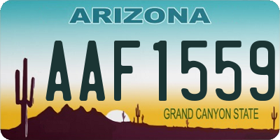 AZ license plate AAF1559