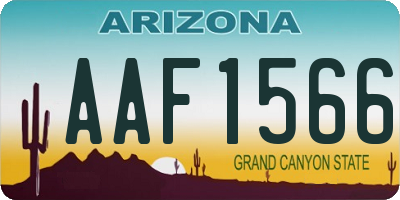 AZ license plate AAF1566