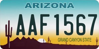AZ license plate AAF1567