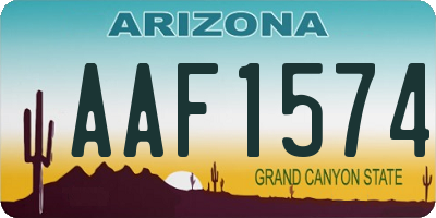 AZ license plate AAF1574