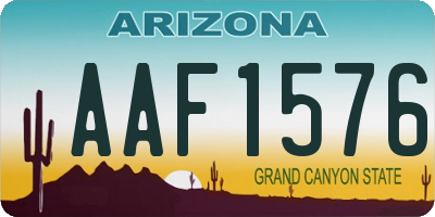 AZ license plate AAF1576