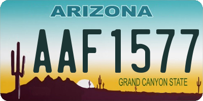 AZ license plate AAF1577