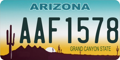 AZ license plate AAF1578