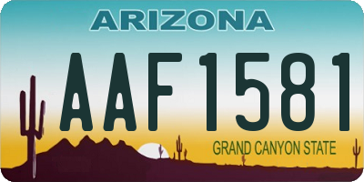 AZ license plate AAF1581