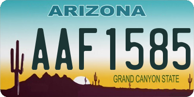 AZ license plate AAF1585