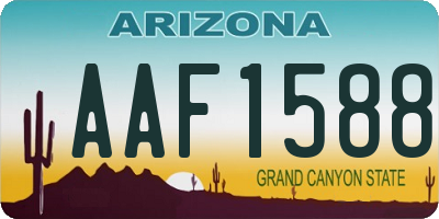 AZ license plate AAF1588