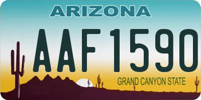 AZ license plate AAF1590