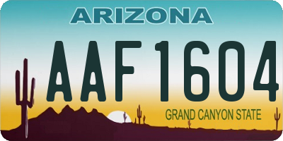 AZ license plate AAF1604