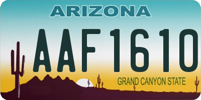 AZ license plate AAF1610