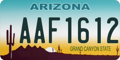 AZ license plate AAF1612