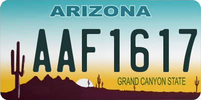 AZ license plate AAF1617