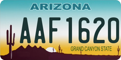 AZ license plate AAF1620