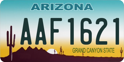 AZ license plate AAF1621