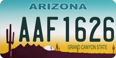 AZ license plate AAF1626