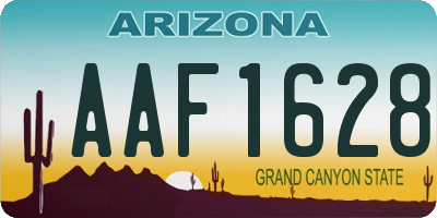 AZ license plate AAF1628