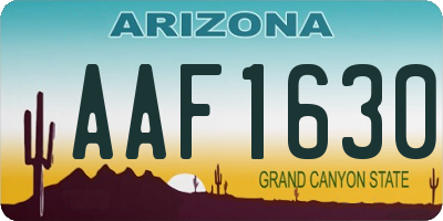 AZ license plate AAF1630