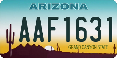 AZ license plate AAF1631