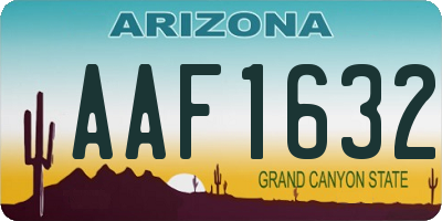 AZ license plate AAF1632