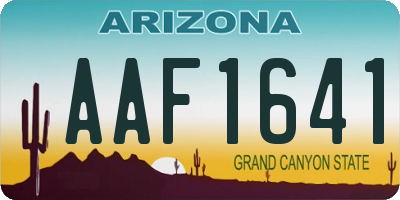 AZ license plate AAF1641