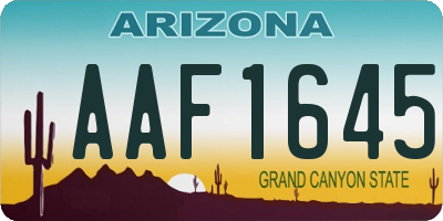 AZ license plate AAF1645