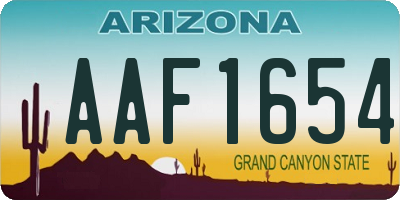 AZ license plate AAF1654