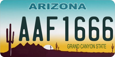 AZ license plate AAF1666