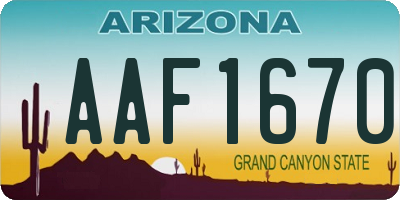 AZ license plate AAF1670