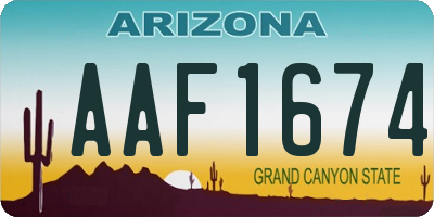 AZ license plate AAF1674
