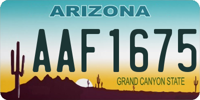 AZ license plate AAF1675