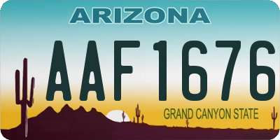 AZ license plate AAF1676