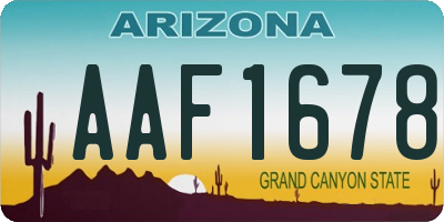 AZ license plate AAF1678