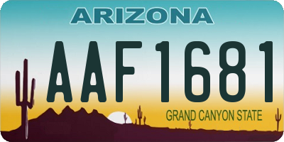 AZ license plate AAF1681