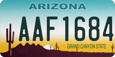 AZ license plate AAF1684