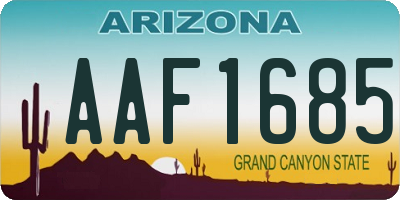 AZ license plate AAF1685