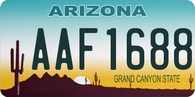 AZ license plate AAF1688