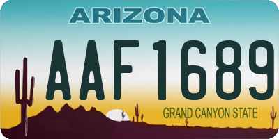 AZ license plate AAF1689