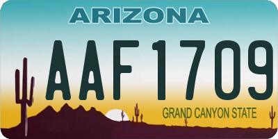 AZ license plate AAF1709