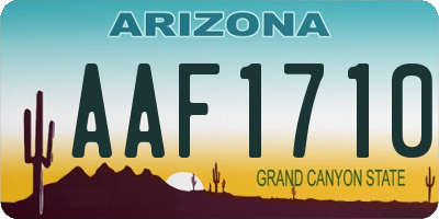 AZ license plate AAF1710