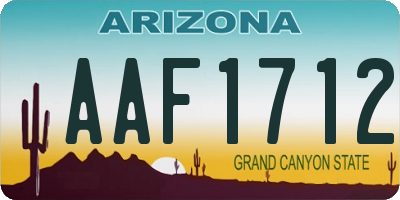AZ license plate AAF1712