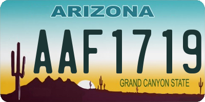 AZ license plate AAF1719