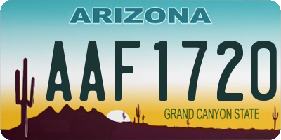 AZ license plate AAF1720