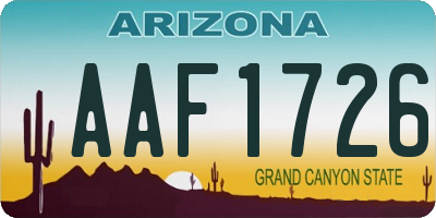 AZ license plate AAF1726