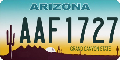 AZ license plate AAF1727