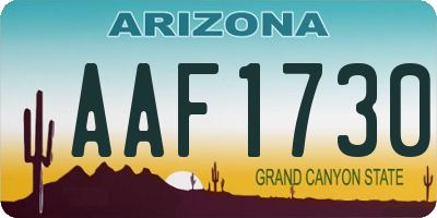 AZ license plate AAF1730