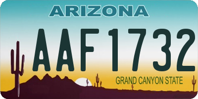 AZ license plate AAF1732