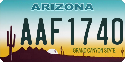 AZ license plate AAF1740