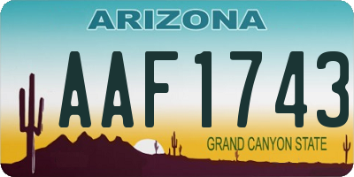 AZ license plate AAF1743